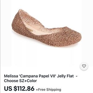 Melissa plus Campana rose gold glittery flats.